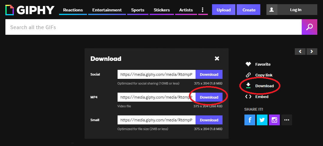 Descargar Gifs de giphy