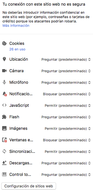 web no segura