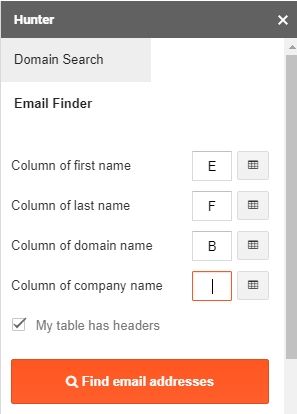 hunter encontrar emails