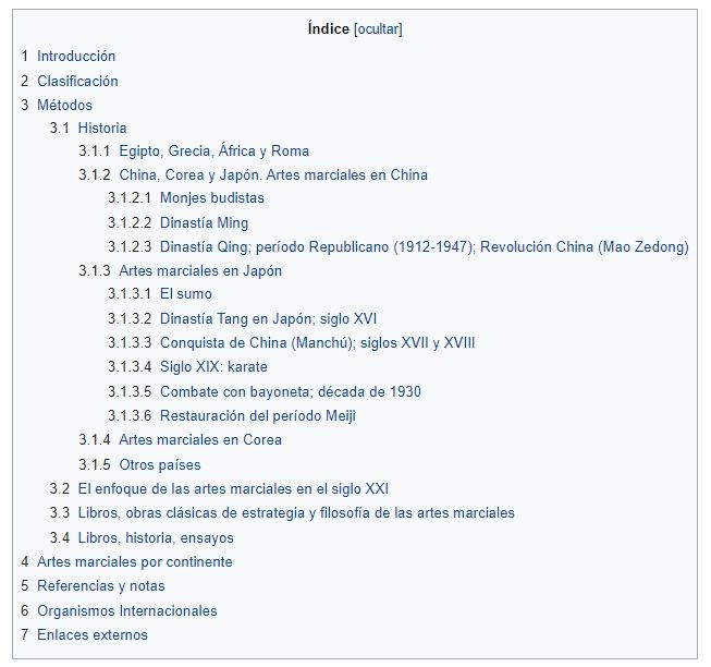 indice de contenidos