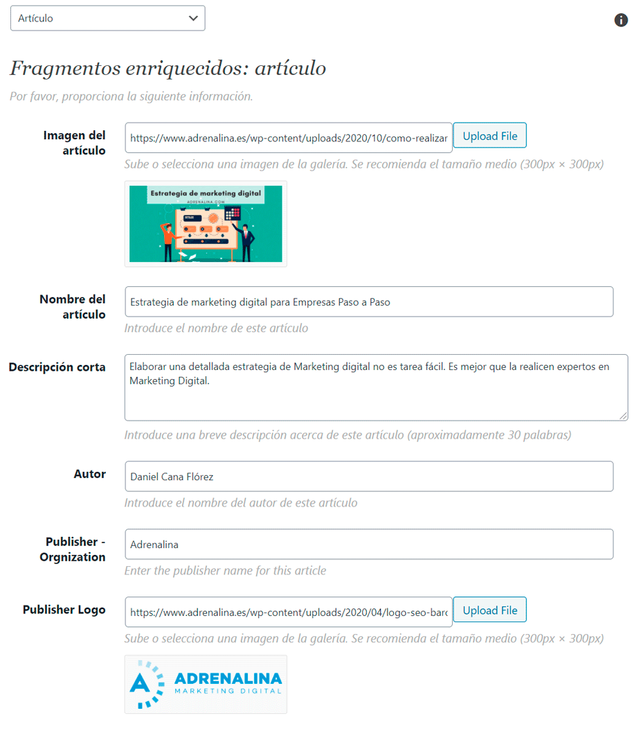 plugin datos estructurados
