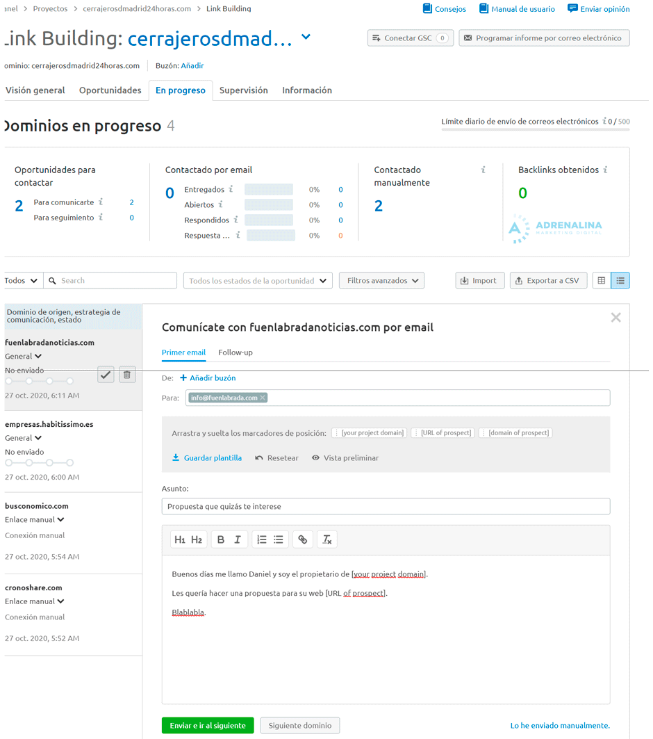 semrush plantilla email