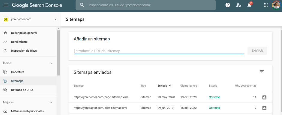 sitemaps search console