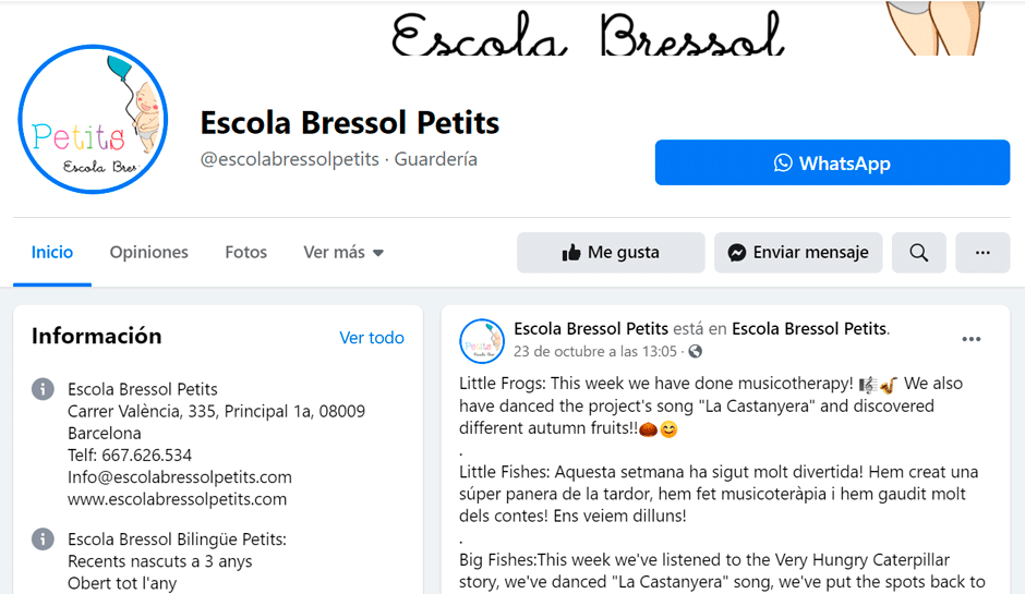 pagina de fans en facebook