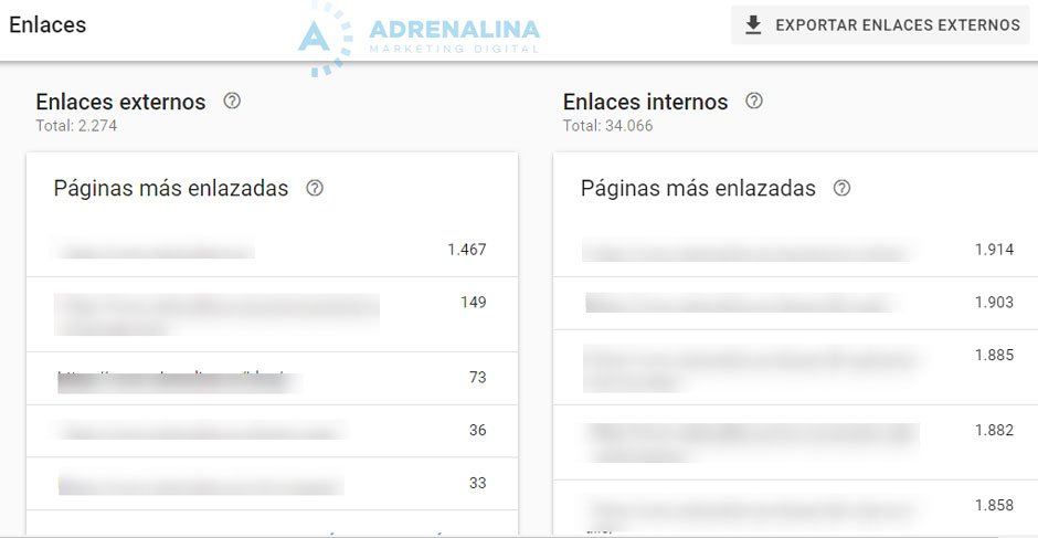 enlaces search console