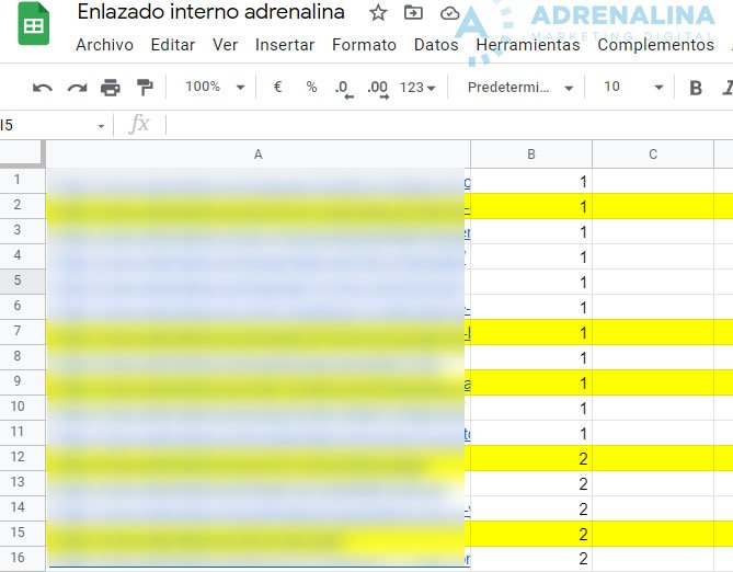 excel enlazado interno