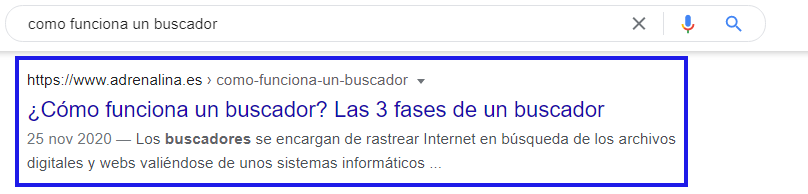 resultado organico comun