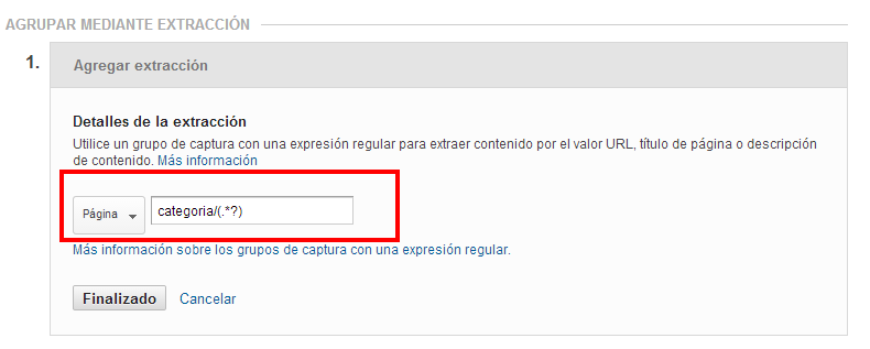 Agregar extracción para grupos lógicos Analytics