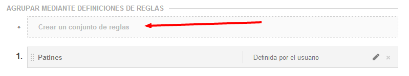 Agrupar mediante definiciones de reglas Analytics