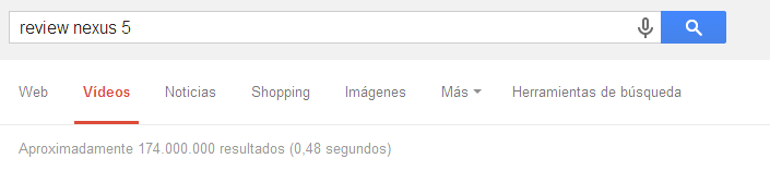 Opción de búsqueda por vídeo en Google